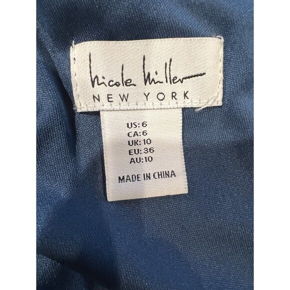 Nicole Miller NY Floral Silky Split Leg One Shoulder Maxi Dress Belted Size 6 - Picture 7 of 9